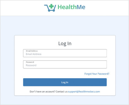 Health Me Login Page