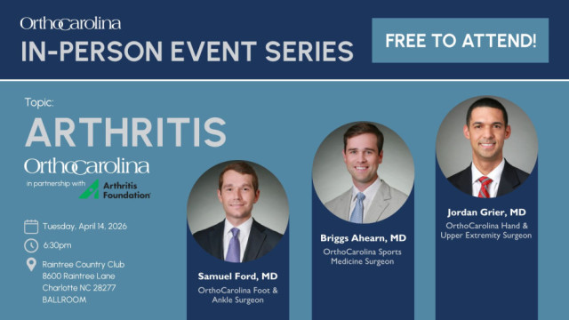 OrthoCarolina In-Person Event Series Arthritis Graphic